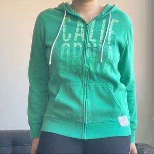 Old Navy Green California Full-Zip Hoodie